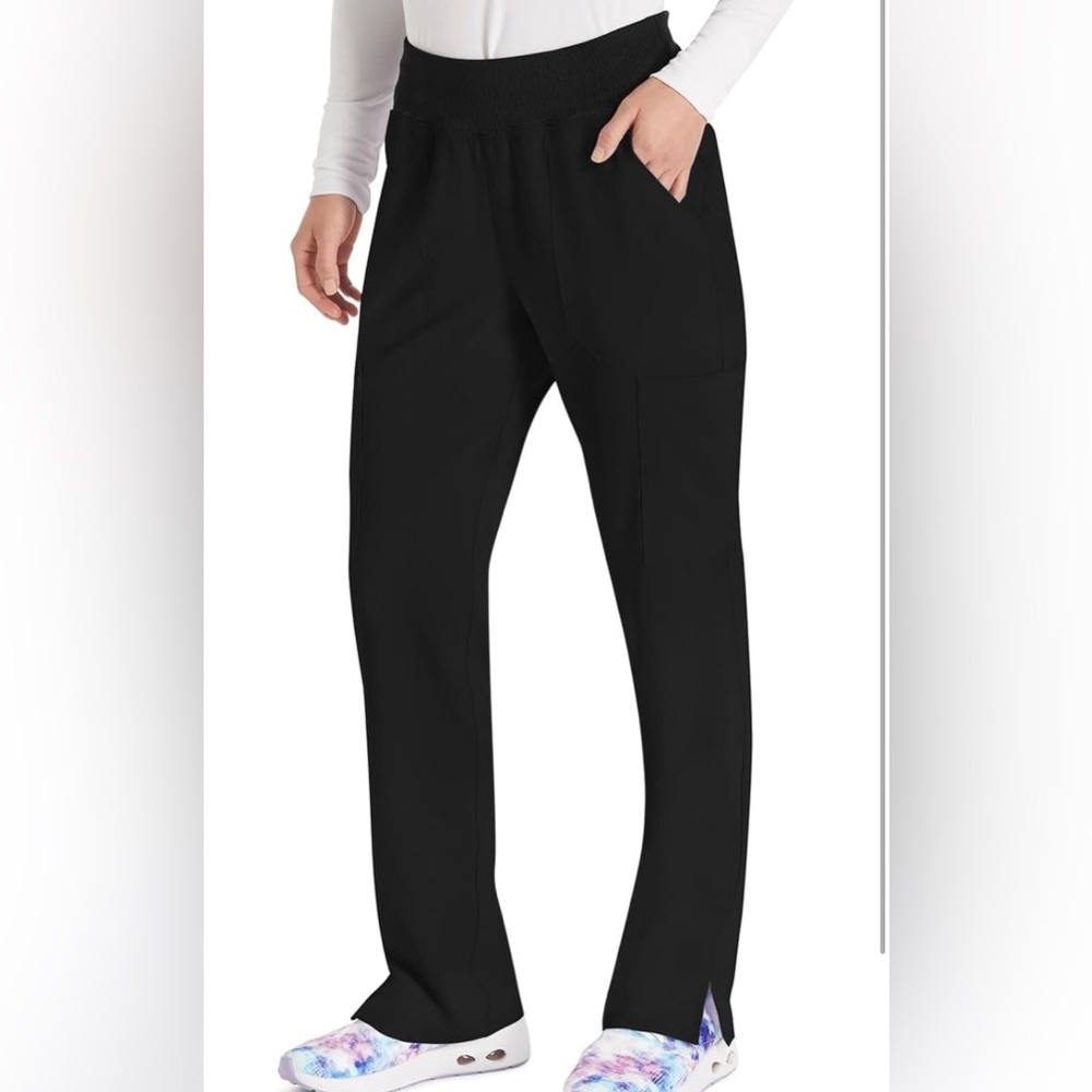 Dickies Essentials Scrubs for Women, Yoga-Inspired Pull-On Pant - Black XL